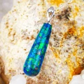 * 1 LUCIDITY 14KT WHITE GOLD & DIAMOND AUSTRALIAN BLACK OPAL NECKLACE