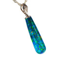 *LUCIDITY 14KT WHITE GOLD & DIAMOND AUSTRALIAN BLACK OPAL NECKLACE