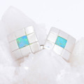 LITTLE MOON STERLING SILVER AUSTRALIAN OPAL CUFFLINKS