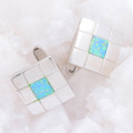 CLEAN WATER STERLING SILVER AUSTRALIAN OPAL CUFFLINKS
