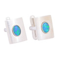PASSION MULTIPLIED STERLING SILVER AUSTRALIAN OPAL CUFFLINKS