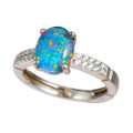 HOTLINE STERLING SILVER AUSTRALIAN OPAL RING