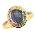 SPRING 18kt GOLD PLATED AUSTRALIAN OPAL RING