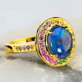 SKY FALL 18kt GOLD PLATED AUSTRALIAN OPAL RING