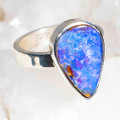 * 1 TATSU STERLING SILVER AUSTRALIAN BOULDER OPAL RING