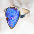 * 1 TATSU STERLING SILVER AUSTRALIAN BOULDER OPAL RING
