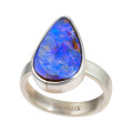 * 1 TATSU STERLING SILVER AUSTRALIAN BOULDER OPAL RING