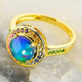 BUTTERCUP 18KT GOLD PLATED AUSTRALIAN OPAL RING