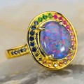 KANDI 18KT GOLD PLATED AUSTRALIAN OPAL RING