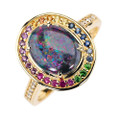 GOURMET JEWELS 18KT GOLD PLATED AUSTRALIAN OPAL RING
