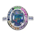 CHERRY BELL STERLING SILVER AUSTRALIAN OPAL RING