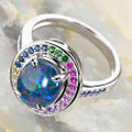 CHERRY BELL STERLING SILVER AUSTRALIAN OPAL RING