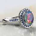 COTTON CANDY CLOUD STERLING SILVER AUSTRALIAN OPAL RING