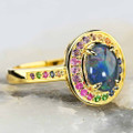 GUM WORLD 18KT GOLD PLATED AUSTRALIAN OPAL RING