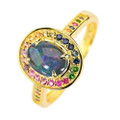 GUM WORLD 18KT GOLD PLATED AUSTRALIAN OPAL RING