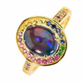 BUBBLES 18KT GOLD PLATED AUSTRALIAN OPAL RING