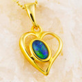 * 1 AMORE 18KT GOLD PLATED AUSTRALIAN OPAL NECKLACE