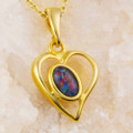 * A LOVE CATCH 18KT GOLD PLATED AUSTRALIAN OPAL NECKLACE