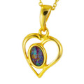 * A LOVE CATCH 18KT GOLD PLATED AUSTRALIAN OPAL NECKLACE