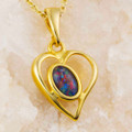 * A LOVE CATCH 18KT GOLD PLATED AUSTRALIAN OPAL NECKLACE