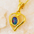 * A LOVE CATCH 18KT GOLD PLATED AUSTRALIAN OPAL NECKLACE