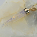 AFFINITY 30 MILLION YEAR OLD 14KT YELLOW GOLD & DIAMOND SOLID AUSTRALIAN OPAL BELEMNITE NECKLACE
