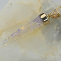  * 1 AFFINITY 30 MILLION YEAR OLD 14KT YELLOW GOLD & DIAMOND SOLID AUSTRALIAN OPAL BELEMNITE NECKLACE