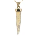  * 1 AFFINITY 30 MILLION YEAR OLD 14KT YELLOW GOLD & DIAMOND SOLID AUSTRALIAN OPAL BELEMNITE NECKLACE