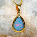 SHIMMERING SEAS 14KT GOLD AUSTRALIAN OPAL NECKLACE