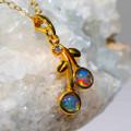 CHERRY BLUSH 18KT GOLD PLATED AUSTRALIAN OPAL NECKLACE