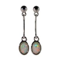 STARDUST STERLING SILVER AUSTRALIAN OPAL EARRINGS