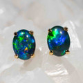 ELECTRIC LOVE 14KT YELLOW GOLD AUSTRALIAN OPAL EARRINGS