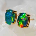 * 1 FREE SPIRIT 14KT YELLOW GOLD AUSTRALIAN OPAL EARRINGS