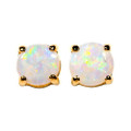 PETITE PERMANENCE 14KT GOLD AUSTRALIAN WHITE OPAL EARRINGS