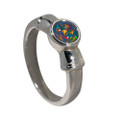 CHERRY RED FLASH STERLING SILVER AUSTRALIAN OPAL RING