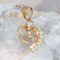 A LOVE AMORE 14KT YELLOW GOLD AUSTRALIAN WHITE OPAL NECKLACE