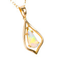 * 1 ARIA 14KT YELLOW GOLD AUSTRALIAN WHITE OPAL NECKLACE