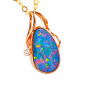 POWDERED SUGAR 14KT ROSE GOLD & DIAMOND AUSTRALIAN OPAL NECKLACE POWDERED SUGAR 14KT ROSE GOLD & DIAMOND AUSTRALIAN OPAL NECKLACE
