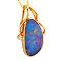 SOFT SUNRISE 14KT ROSE GOLD & DIAMOND AUSTRALIAN OPAL NECKLACE