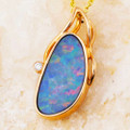 SOFT SUNRISE 14KT ROSE GOLD & DIAMOND AUSTRALIAN OPAL NECKLACE