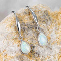 CRYSTAL DROP STERLING SILVER AUSTRALIAN WHITE OPAL STUD EARRINGS