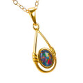 GOLD SPHERE 18KT GOLD PLATED AUSTRALIAN OPAL NECKLACE