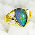 TINSELTOWN GOLD PLATED AUSTRALIAN OPAL RING