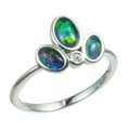 DEMEANOR STERLING SILVER AUSTRALIAN OPAL RING