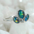 DEMEANOR STERLING SILVER AUSTRALIAN OPAL RING