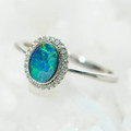 MOET STERLING SILVER AUSTRALIAN OPAL RING