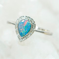 *GARDEN PARTY STERLING SILVER AUSTRALIAN OPAL RING
