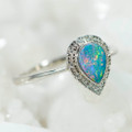 *GARDEN PARTY STERLING SILVER AUSTRALIAN OPAL RING