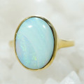CHERRY POP 14KT GOLD  WHITE OPAL RING