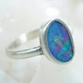 * 1 UNIVERSAL GEMS STERLING SILVER AUSTRALIAN OPAL RING